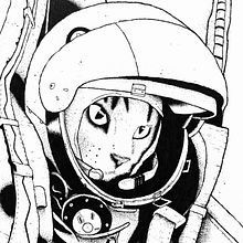 Character Design - Space Cat. Ink Illustration, Fine Arts, Drawing, and Sketchbook project by Juan Manuel Durán - 08.04.2020