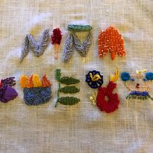 Rheba's project in Introduction to Raised Embroidery course. Un proyecto de Bordado de Rheba - 30.07.2020
