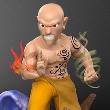Monje elemental. Un proyecto de 3D, Animación de personajes y Cómic de Carlos Garcia Canals - 20.07.2020