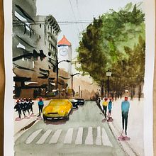 Mi Proyecto del curso: Paisajes urbanos en acuarela Ein Projekt aus dem Bereich Urban Art, L, schaftsbau und Aquarellmalerei von artnaszlo - 06.08.2020