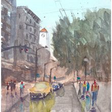 Mi Proyecto del curso: Paisajes urbanos en acuarela. Watercolor Painting project by Francisco Guevara - 08.04.2020
