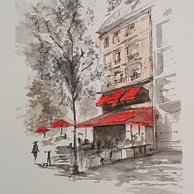 My project in Architectural Sketching with Watercolor and Ink course. Projekt z dziedziny  R i sunek architektoniczn użytkownika sanam.sharma.4192 - 04.08.2020