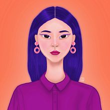 Meu projeto do curso: Retrato de personagens femininas com Procreate. Digital Illustration project by Juliana Monique - 08.05.2020