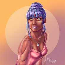 My project in Female Character Portraits in Procreate course. Artistic Drawing, Character Design, Digital Drawing, Digital Illustration, Digital Painting, and Portrait Drawing project by Sylvette Rosario - 08.05.2020