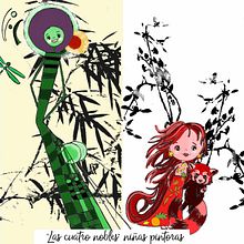 Mi Proyecto del curso: Fábrica de personajes ilustrados - las cuatro nobles niñas pintoras. Projekt z dziedziny Projektowanie postaci, Trad, c i jna ilustracja użytkownika Ina Georgescu - 06.08.2020