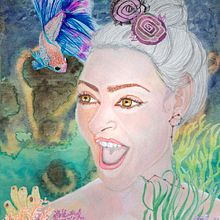 Mi Proyecto del curso: Retrato ilustrado en acuarela. Artistic Drawing, Portrait Drawing, Digital Drawing, Traditional illustration, and Watercolor Painting project by Yamy Totino - 08.07.2020