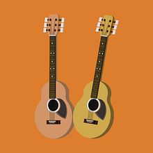 Contraste de guitarras. Vector Illustration project by Eleazar Castro - 08.07.2020