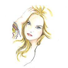 Retrato en acuarela a partir de una ilustración en blanco y negro. Pintura em aquarela projeto de Lilia Morales Mori - 08.08.2020