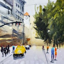 My project in Urban Landscapes in Watercolor course. Watercolor Painting project by avbuchanan - 08.08.2020