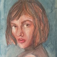 Meu projeto do curso: Retrato artístico em aquarela. Watercolor Painting project by Danielle M. - 08.08.2020