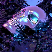 Skull in Liquid. Un proyecto de 3D de João Gonçalves - 25.01.2020