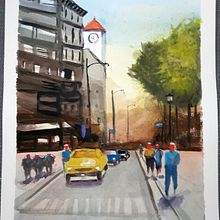 My project in Urban Landscapes in Watercolor course Ein Projekt aus dem Bereich Aquarellmalerei von Nora A Conti Liesac - 09.08.2020