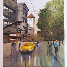 Proyecto - Paisajes urbanos en acuarela - Yago Carreira. Un proyecto de Pintura a la acuarela de Yago Carreira - 10.08.2020