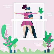 Having fun at home during corona. Vector Illustration project by mydee77 - 08.10.2020