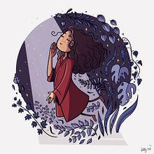 Meu projeto do curso: Retrato ilustrado com elementos botânicos. Traditional illustration project by Lorraiyne Ruiz - 08.10.2020
