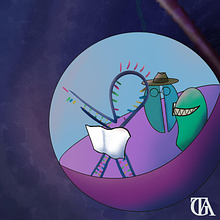 The mRNA’s Perilous Journey to the Synapse. Traditional illustration, and Digital Illustration project by Tomás Garnier - 08.22.2020