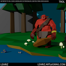 Mi Proyecto del curso: Trol | Modelado 3D low poly. Un progetto di 3D, Creatività, Progettazione 3D, Progettazione di giochi, Character design e Videogiochi di leariz.art - 10.08.2020