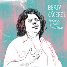 Berta Cáceres. Een project van  Tekening,  Portrettekening, Traditionele illustratie y Digitale illustratie van Marina Muñoz García - 11.03.2019