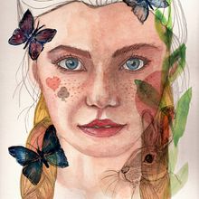 My project in Illustrated Portrait in Watercolor course. Watercolor Painting project by Marisa Kalbermatten - 08.11.2020