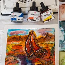 Mi Proyecto del curso: Técnicas aplicadas de ilustración en acuarela - Sunset In Turkey. Watercolor Painting project by Henry Miranda - 08.11.2020