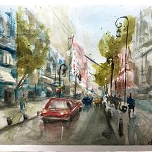 Mi Proyecto del curso: Paisajes urbanos en acuarela. Een project van Architectuur, Tekening met potlood, L, scaping, Schilderij y Aquarelschilderen van Sebastian Daza Matos - 12.08.2020