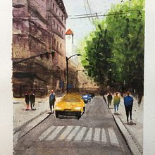 My project in Urban Landscapes in Watercolor course. Watercolor Painting project by liliana_cowlam - 08.14.2020