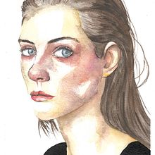 My final piece from Watercolor Portrait from a Photo course. Un progetto di Pittura ad acquerello di Ca Welch - 10.12.2020