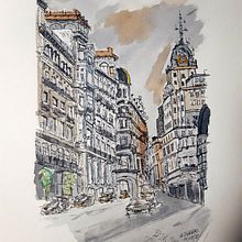 Mi Proyecto del curso: Dibujo arquitectónico con acuarela y tinta. Un progetto di Illustrazione con inchiostro e Pittura ad acquerello di burningraphic - 18.08.2020