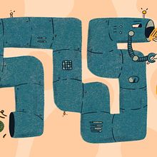 Teaching machines to understand - and summarise - text. Digital Illustration, and Traditional illustration project by Vicky Hughes - 08.14.2020