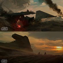 Star Wars - BBQ at Jakku. Cinema, Vídeo e TV, Direção de arte, Design de cenários e Ilustração tradicional projeto de Daniel Catalina - 15.08.2019