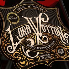 Wordmark Design | Lord Wotton Whisky. Un projet de Design graphique, Lettering, Lettering numérique , et Modélisation 3D de Ana Moreno - 14.05.2020