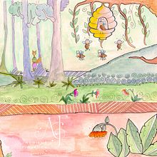 Ilustraciones infantiles "El zorro mira el Panal". Un progetto di Illustrazione infantile di Adriana Isabel Figueroa Mañas - 15.08.2020