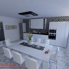 Cocina.Modelo propio. Architecture, Creativit, Decoration, 3D Design, Interior Design, Interior Decoration, and 3D Modeling project by Paula Massaccesi - 08.15.2020