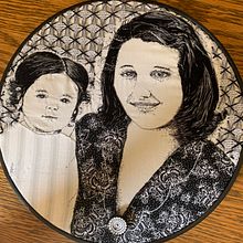 My project in Creation of Embroidered Portraits course - My grandmother holding my mom. Embroider project by Paula Montgomery - 08.23.2020
