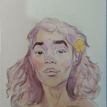 Mi Proyecto del curso: Retrato artístico en acuarela. Fine Arts, Painting, Watercolor Painting, and Portrait Drawing project by Brenda - 08.17.2020