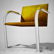 SketchUp e pintura digital: Cadeira BRNO. Un proyecto de 3D, Diseño 3D, Diseño, creación de muebles					, Modelado 3D y Pintura digital de Guilherme Coblinski Tavares - 15.04.2019