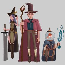 My 3 Magic Warriors. Character Design, Digital Illustration, and Traditional illustration project by Ana de Matos - 08.18.2020