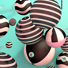 Op Art - Spheres. Un progetto di 3D, Progettazione 3D e Graphic design di Eveling Salazar - 18.08.2020