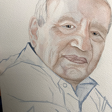 RETRATO EN ACUARELA. MI PAPÁ, SERENIDAD E INTELIGENCIA. Een project van  Portrettekening y Aquarelschilderen van Carolina Salazar Rincón - 13.05.2020