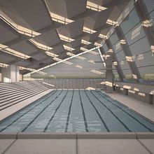 13. Arne Jacobsen’s Lyngby Swimming Pool Building Reconstruction. Een project van 3D, Architectuur,  3D-modellering y Architecturale visualisatie van Manuel Carballo - 19.08.2020