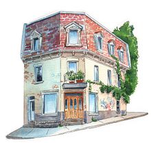 My project in Architectural Sketching with Watercolor and Ink course. Projekt z dziedziny  R i sunek architektoniczn użytkownika Camila Picheco - 20.08.2020