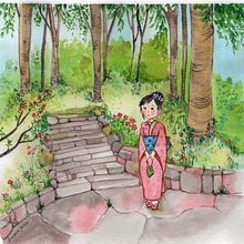 Mi Proyecto del curso: Ilustración en acuarela con influencia japonesa. Un proyecto de Ilustración infantil y Pintura a la acuarela de Giovana Jacobo Ortiz - 20.08.2020