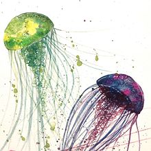 Watercolor Painting - Jellyfish . Un proyecto de Pintura a la acuarela de Cathy Yong - 21.06.2020