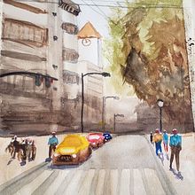 Mi Proyecto del curso: Paisajes urbanos en acuarela. Watercolor Painting project by Tati Mils - 08.23.2020