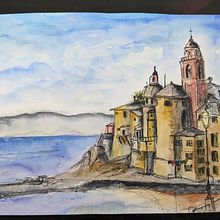 My project in Architectural Sketching with Watercolor and Ink course. Un progetto di Pittura di Amy Munns - 27.08.2020