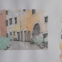 Trastevere, Roma. Watercolor Painting project by Pablo Lozano - 08.24.2020