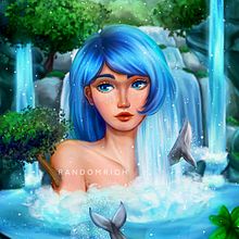 Waterfall 🌊. Un proyecto de Concept Art, Dibujo digital, Ilustración digital, Pintura digital y Dibujo de Retrato de Richie Chang - 23.08.2020