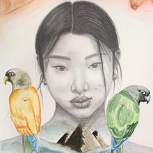 Mi Proyecto del curso: Retrato con lápiz, técnicas de color y Photoshop. Un proyecto de Ilustración tradicional de Nuria Spinola Valencia - 14.09.2020