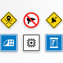 Went further a bit and created 6 pictograms with the form of our road signs. Design project by vaskiv.markiyan - 08.24.2020