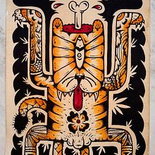 Totemic Tiger. Traditional illustration project by Nil Solà Serra - 08.25.2020